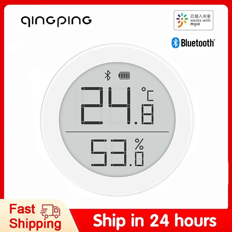 Qingping Digital Thermometer Hygrometer M Vision Bluetooth 5.0 High-Precision Electronic Ink Screen Works with Mi Home APP