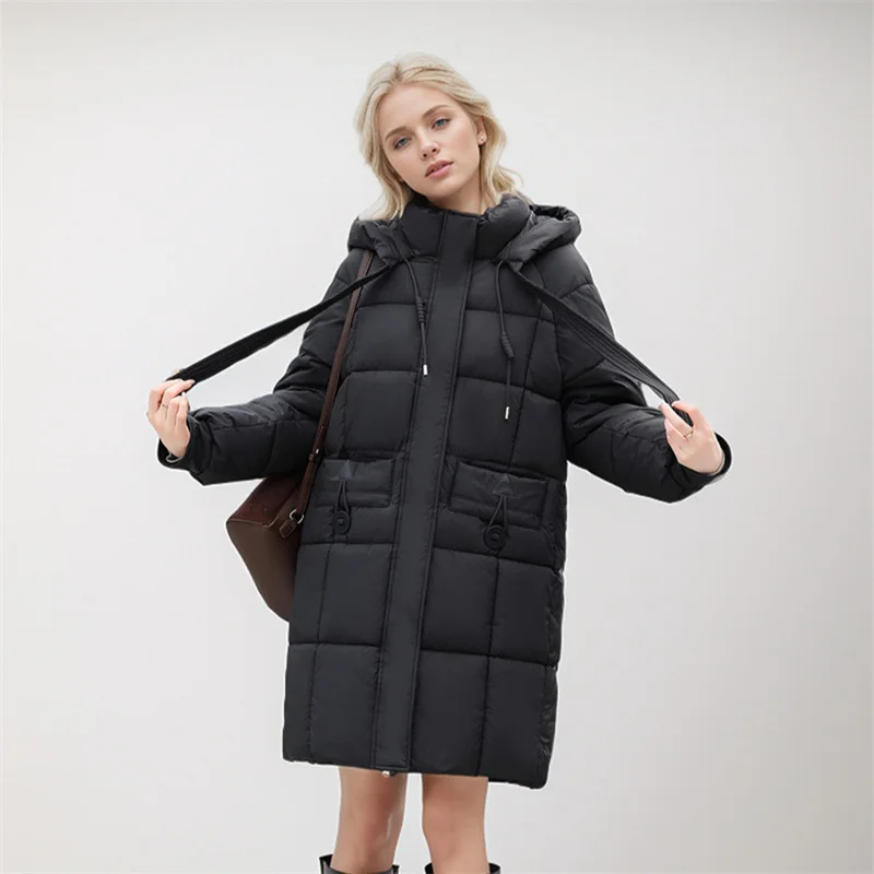 

Women's Winter Padded Jacket New Fashion Medium-Length Korean-Style Commuting Thick For Warmth Loose-Fitting Padded Jacket