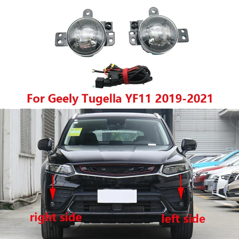 

Car Bumper LED Daytime Running Driver Reflector Lamp Fog Light W/ Cables Front Parts For Geely Xingyue Tugella YF11 2019-2021