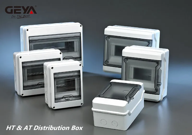 GEYA HT Series 5/8/12/15/18 Ways Waterproof Electrical Distribution Box Circuit Breaker MCB Power Plastic Junction Wire Box IP65