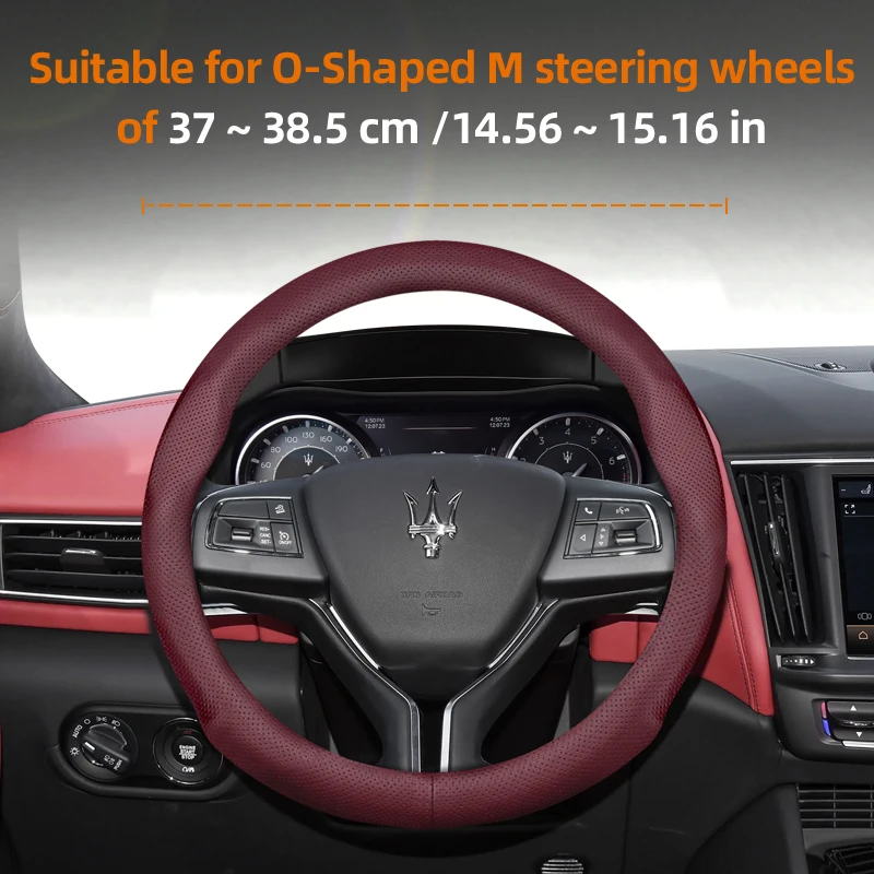 

For Maserati Round D-Shaped Steering Wheel Cover Fit Ghibli Levante Granturismo Quattroporte Mc20 Grecale Suv