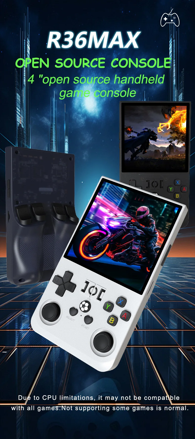 R36 MAX Retro Handheld Game 4.0Inch IPS Screen Console 64 128GB