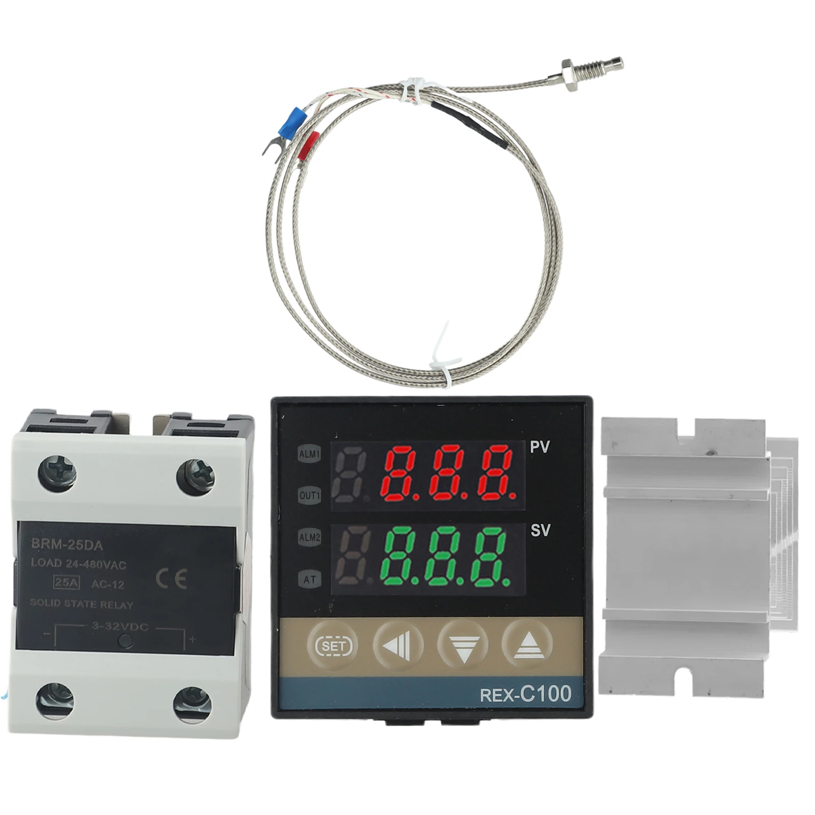 1pc REX-C100 Digital PID Temperature Controller With K Type Probe Sensor For Heating System Accessories