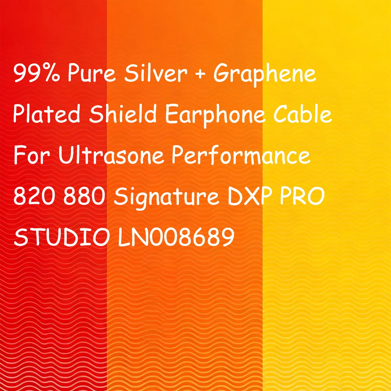99% Pure Silver + Graphene Plated Shield Earphone Cable For Ultrasone Performance 820 880 Signature DXP PRO STUDIO LN008689