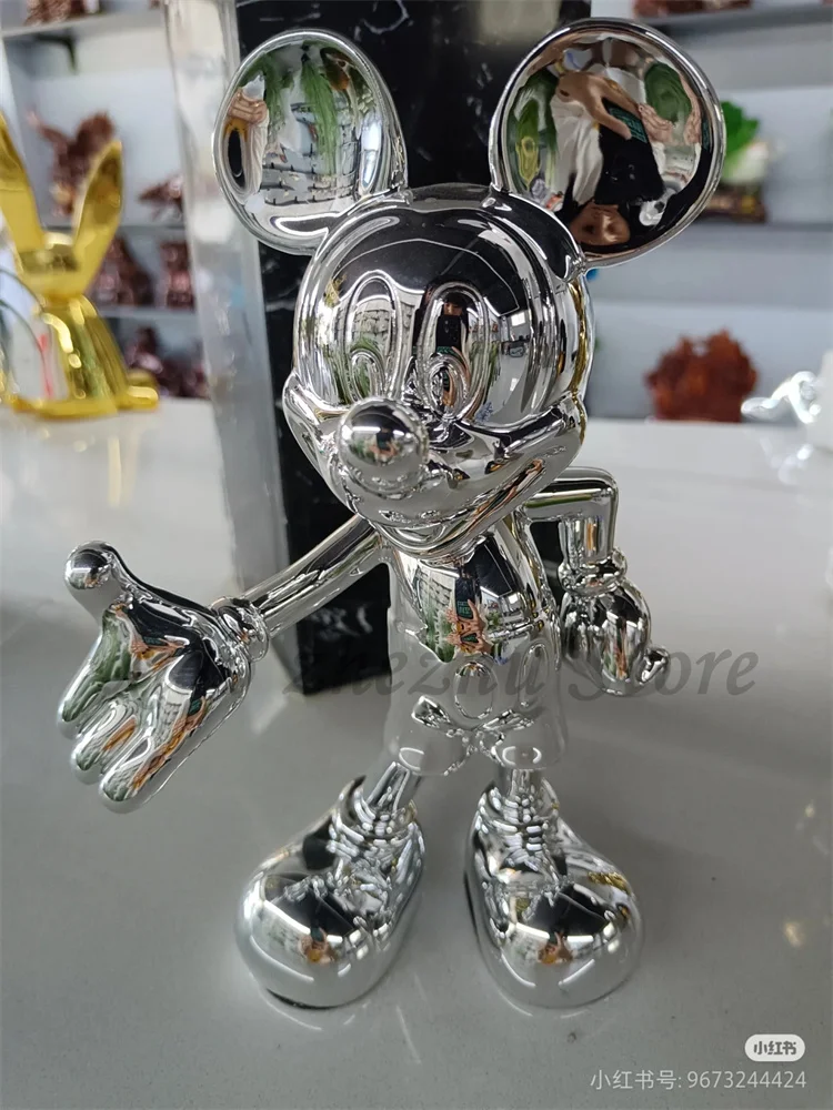 29 cm Disney Mickey Mouse Figure résine bienvenue Posture Action Figurines Anime dessin animé Mickey modèle Statue enfants ornement cadeau
