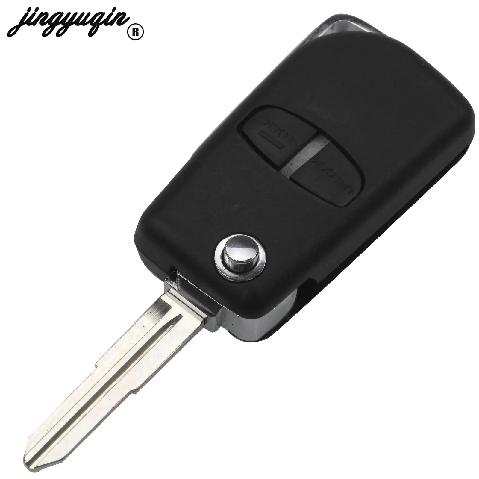 jingyuqin Modified Flip Remote Key Shell For Mitsubishi Pajero Sport Outlander Grandis LANCER-EX ASX MIT8/MIT11 Blade 2/3 Button