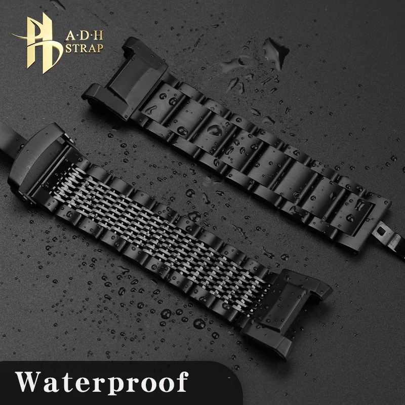 Para Casio G-SHOCK Mudmaster GWG-B1000 la tercera generación correa de reloj de Metal de acero inoxidable modificado pulsera negra para hombres