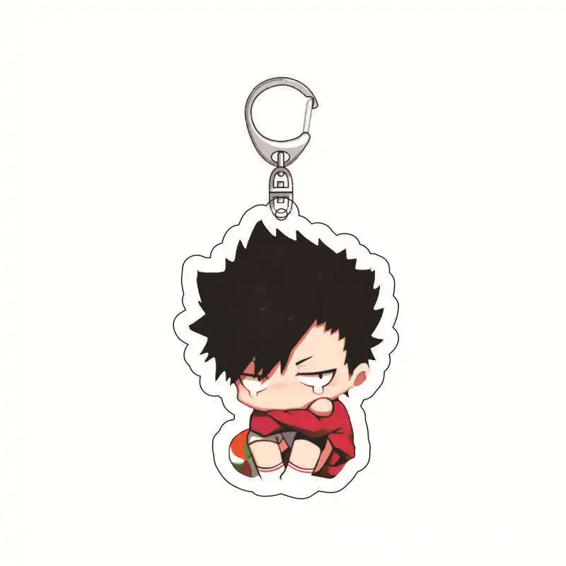 Anime Keychains Haikyuu Man Keychain Bags Women Key Ring Chain for Pants Kids Pendant Fashion Hinata Shoyo Kozume Kenma Brelok