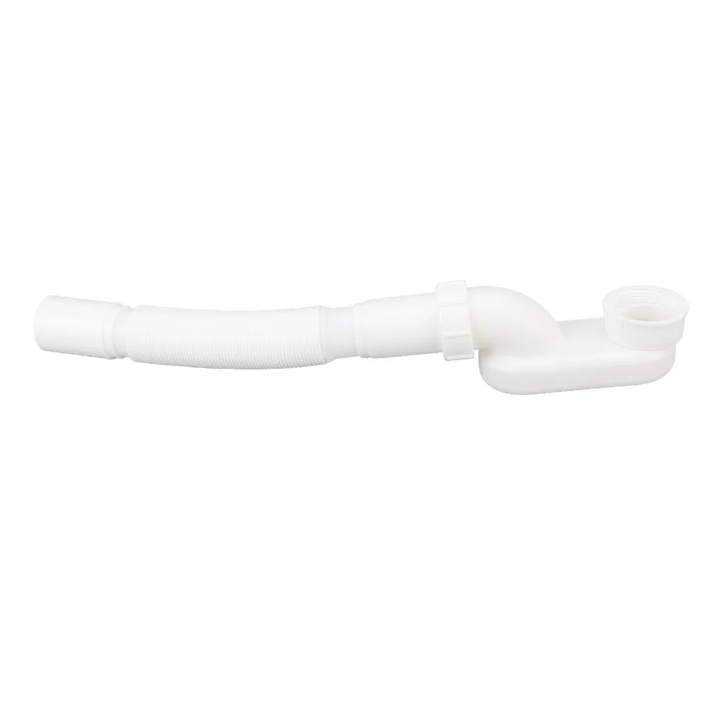 1-1/2 Inch Bathtub Drain Pipe Plastic Material Low Profile Drainage Pipe Kit Flat P Trap No-leak Shower Drain Pipe