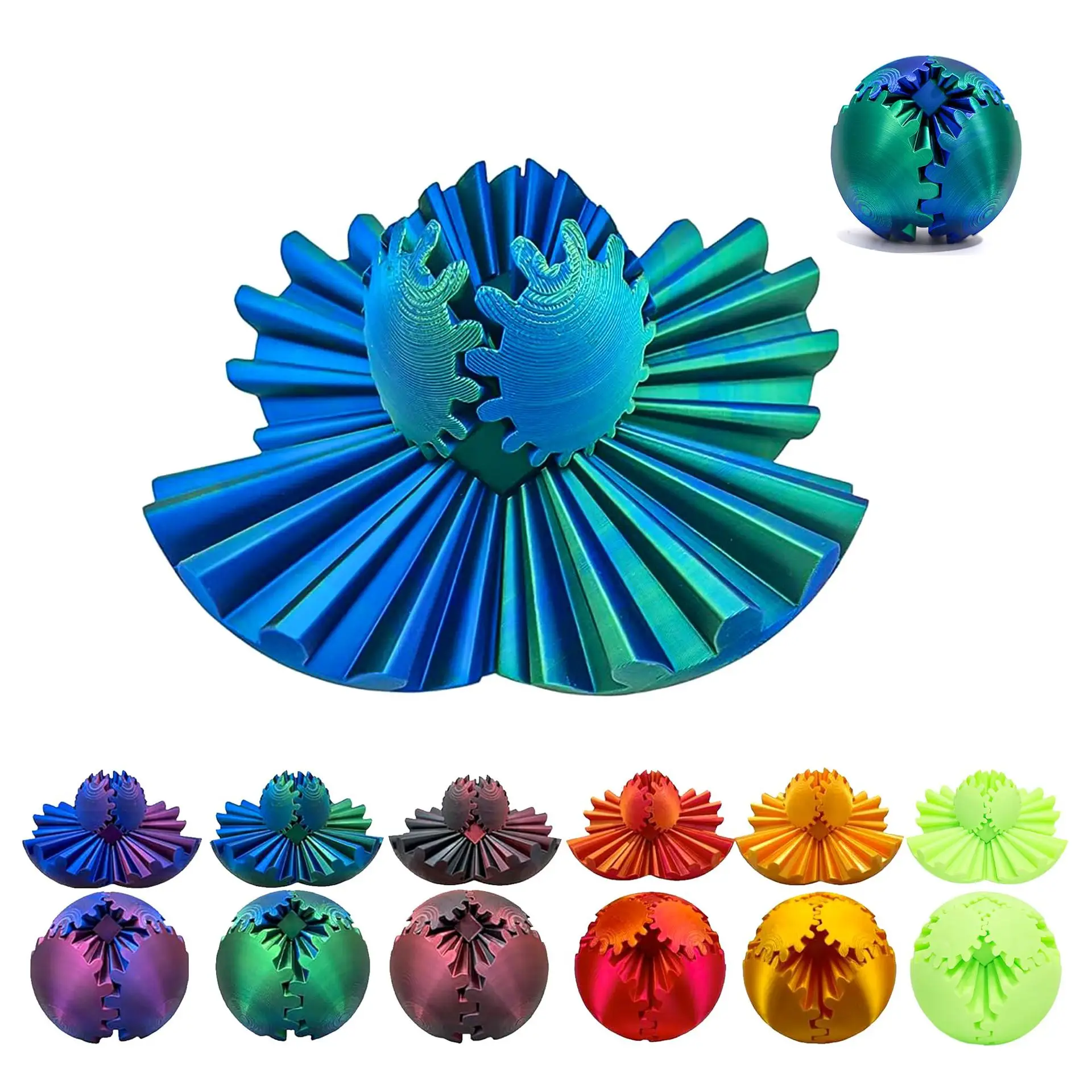 3D Printing Gear Ball Creative Spinning Ball Cube Fingertip Toy Creative Decompression Office Gear Ball Toy Desktop Ornaments