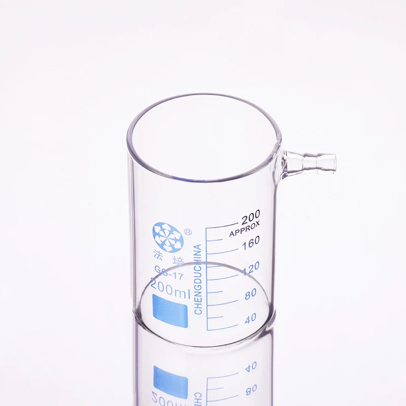 FAPE Beaker in low form with upper tube, Without spout 100mL-150mL-200mL-250mL-5000mL, Beaker with tubules, Borosilicate glass