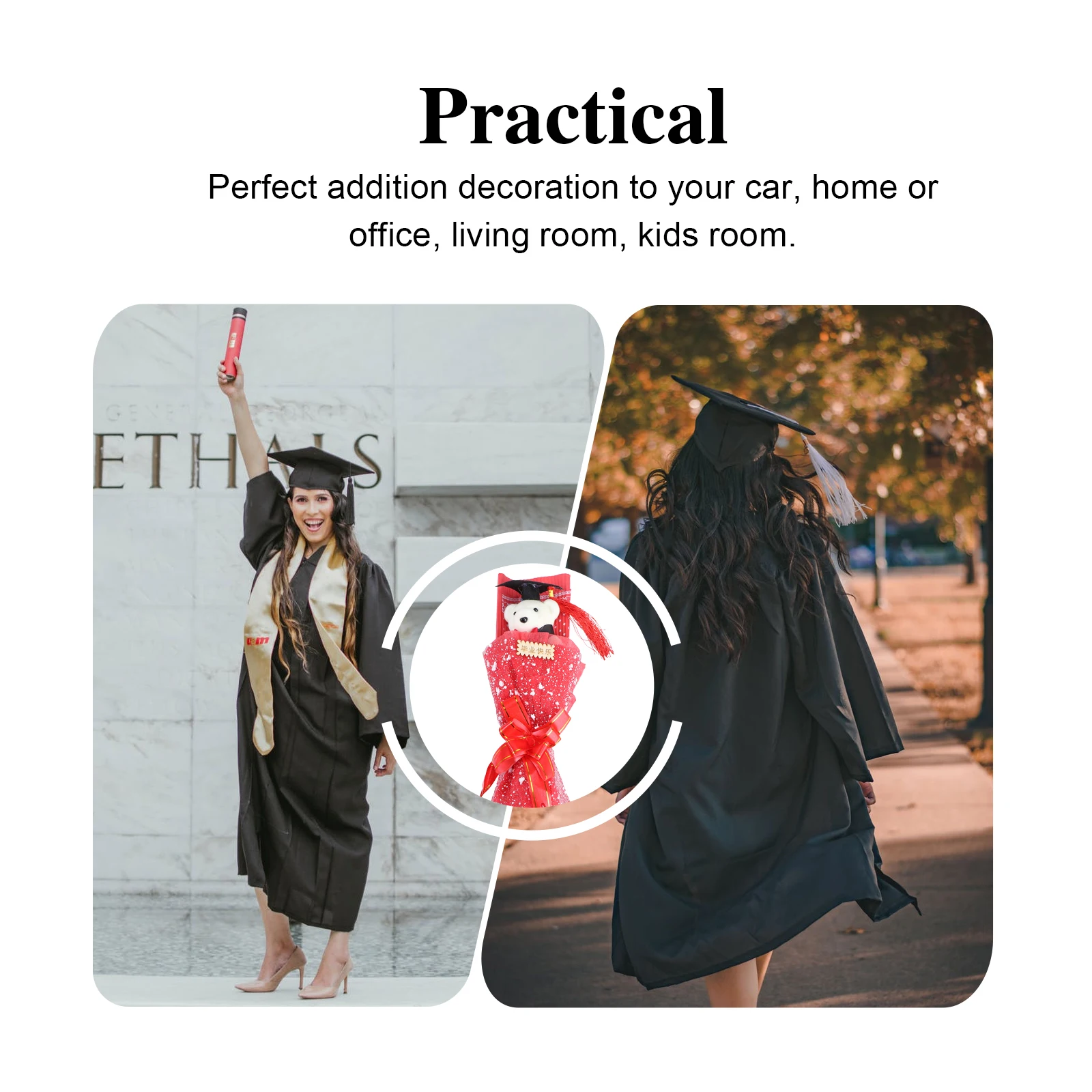 

1pc Graduation Bear In Bouquet Lovely Commencement Presents For Kids Room Home Office Decoration Graduates Accessories