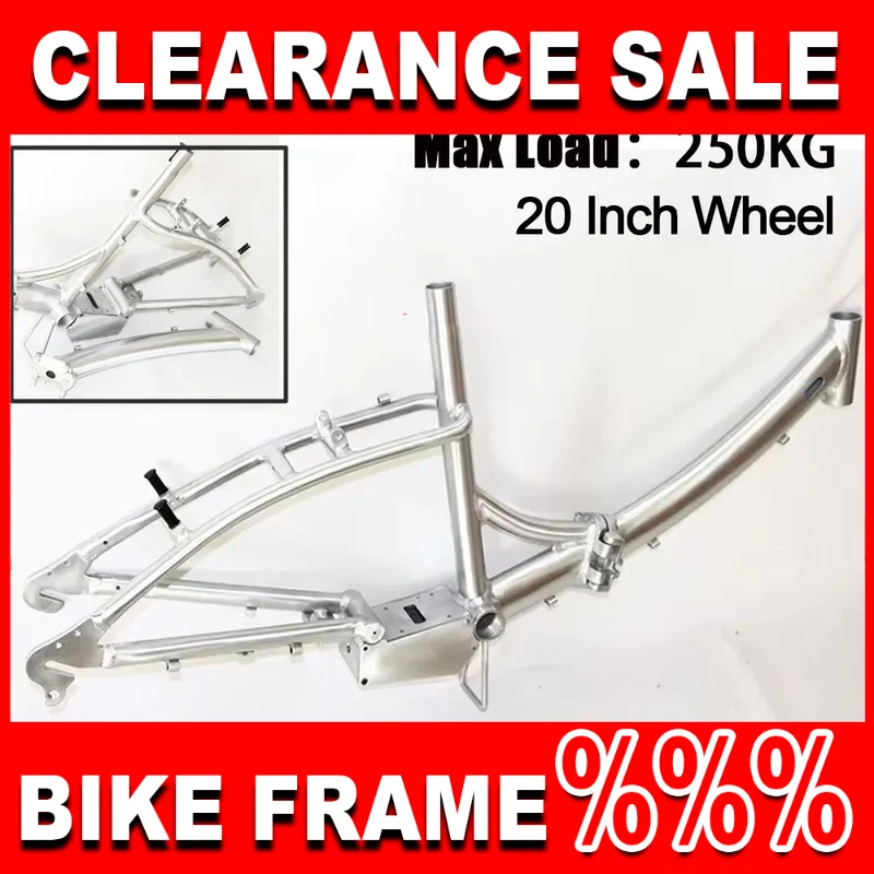 

20Inch Bicycle Frameset 135mm Dropout Road Bicycle Framework Weight 3.1KG Electric Bike Frame Aluminum Alloy cuadro bicicleta
