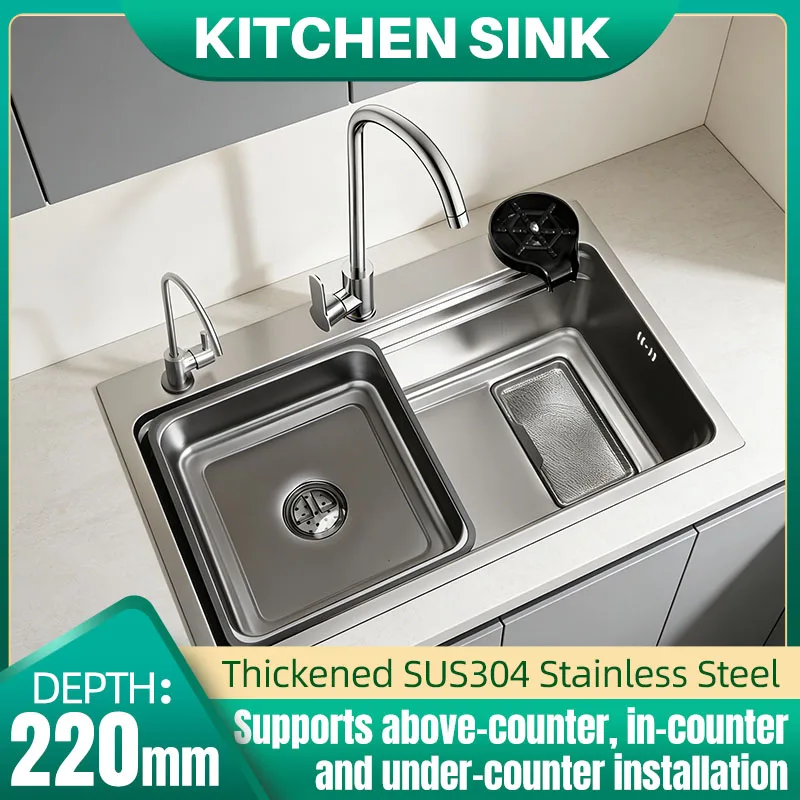 

Большая сетка для сбора отходов для кухонной мойки, одинарная, с двойной направляющей, выдвижной смеситель, кран для очистки воды, мойка для чашек