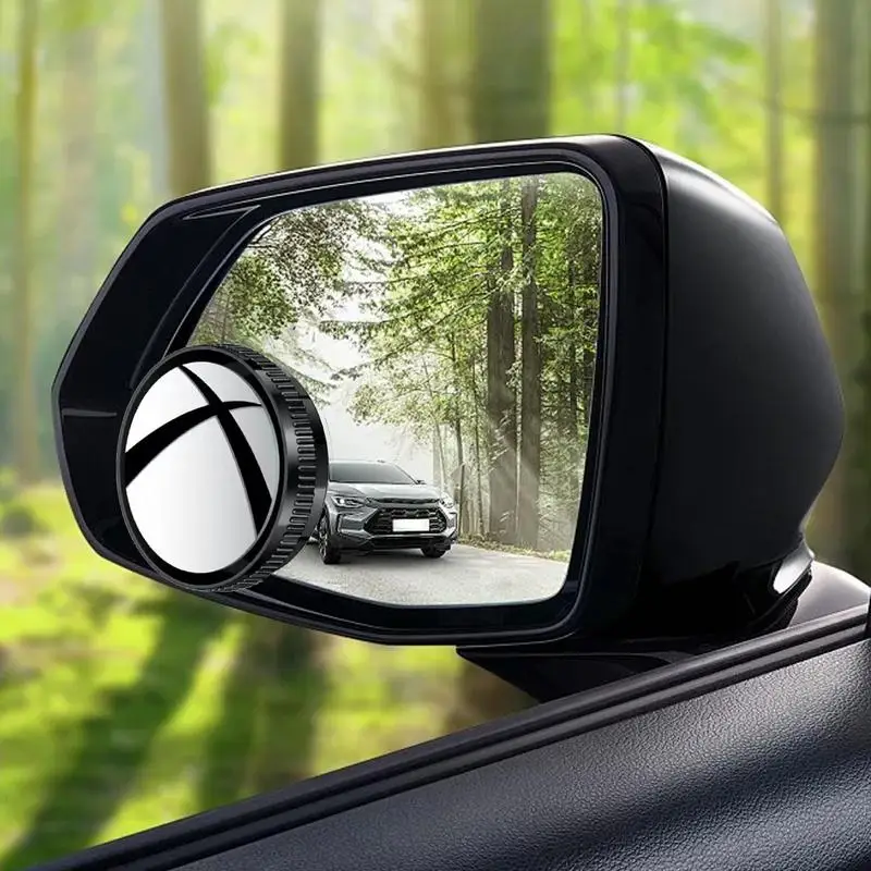 Rear View Glass Blindspot 360 Degree Wide Angle Side Rearview Glass 2X High-Definition Suction Cup Reversing Auxiliary Blindspot