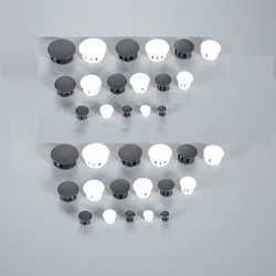 50pcs/lot Hole Plugs Black/White 5/6/8/10/12/13/14mm Nylon Snap-on Dust Cover Tube Flat Cap Plugging Pipe Furniture Screw Tips
