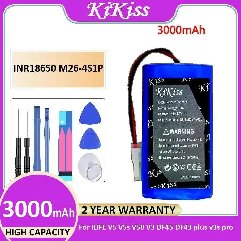 

Cleaning Robot Battery INR18650 M26-4S1P 3000Mah For Ilife V5 V5s V50 V3 DF45 DF43 Plus V3s Pro Vacuum Cleaner