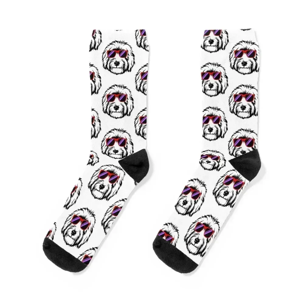

Doodle in Sun Glasses Socks custom Antiskid soccer Novelties cute Socks Female Men's