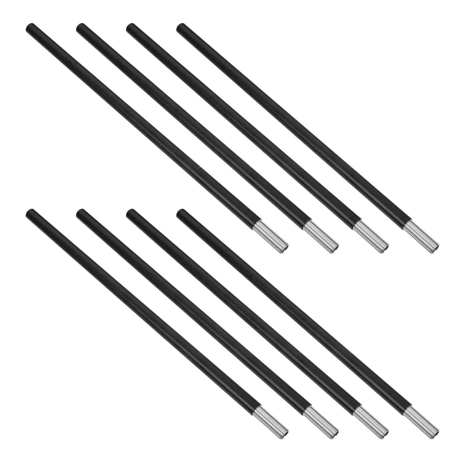 8Pcs M10 Threaded Extension Rod Black for Pendant Lighting 12 Inches Chandelier Hanging Rod Lamp Fixture Downrods Stems