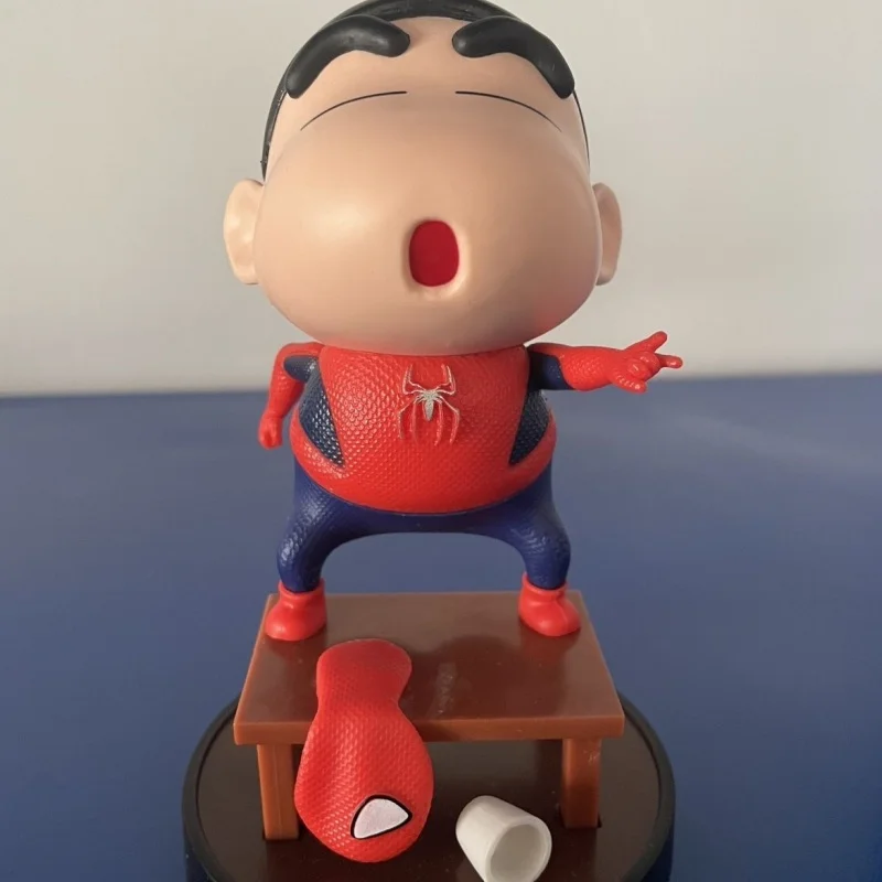 Figura de acción de Kung Fu Crayon Shin-Chan, figuras de Anime, juguetes, muñecas Kawaii, modelo de colección de 15cm, adornos de estatua Gk, regalos de cumpleaños