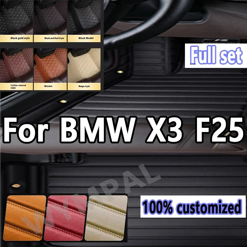 

Luxury Custom Automotive Car Floor Mats For BMW X3 F25 2011 2012 2013 2014 2015 Auto Luxury Leather Men Women Car Mats Full Mats