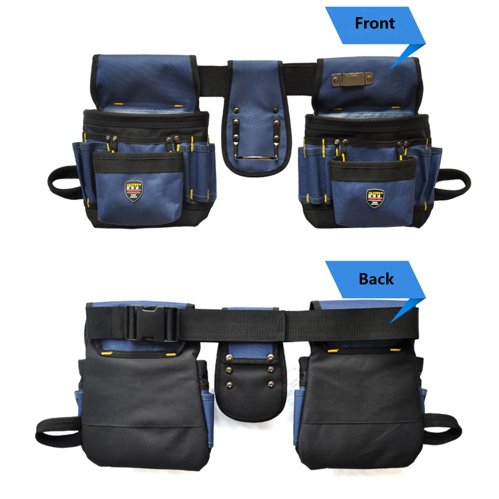 Oxford Cloth Multi-functional Electrician Tool Bag Waist Pouch Belt Storage Multi-pockets Waist Tool Bag Adjustable Belt Durable