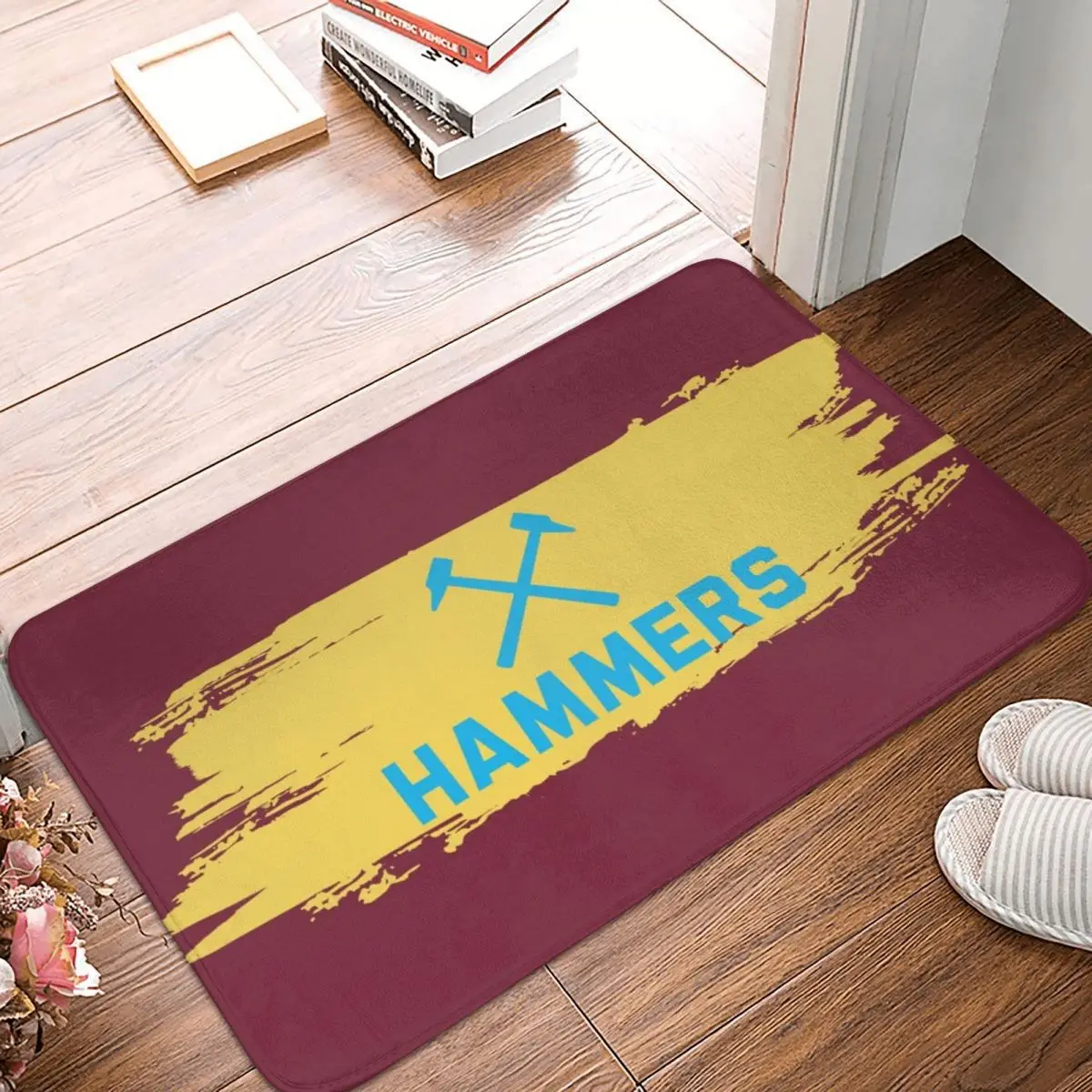 Hammers West Ham Anti-slip Doormat Floor Mat Washable Carpet Rug for Kitchen Entrance Home Bedroom Footpad Mats