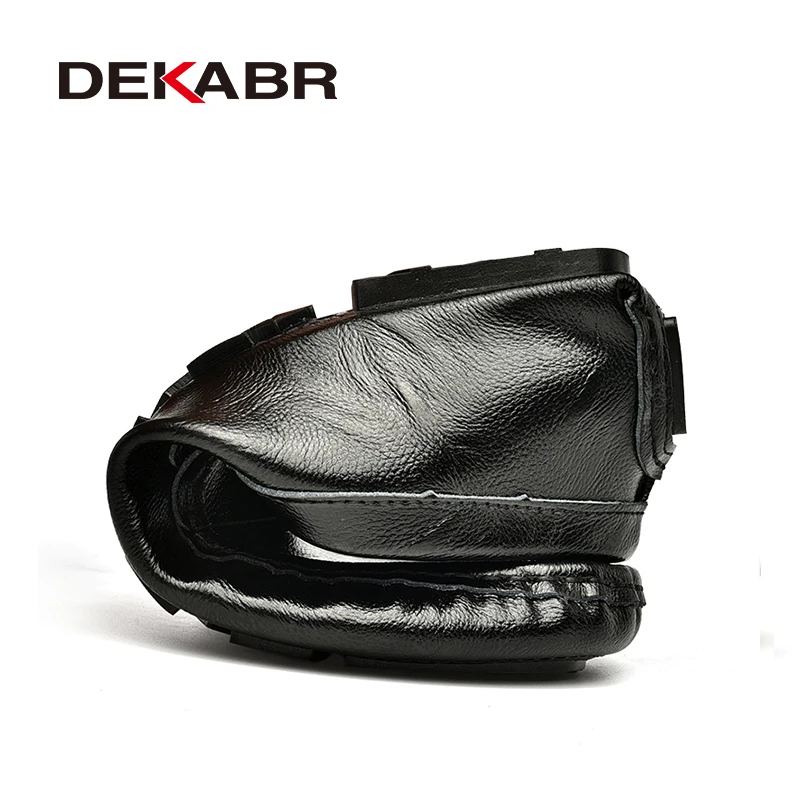 DEKABR Brand New Men Casual Shoes Men Leather Loafers Soft Moccasins Non-slip Flats Driving Shoes Fashion Men Shoes Size 38-47