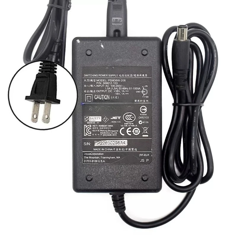 

Original Power Adapter Charger PSM36W-208 18V1A Compatible for Bose Sounddock II III
