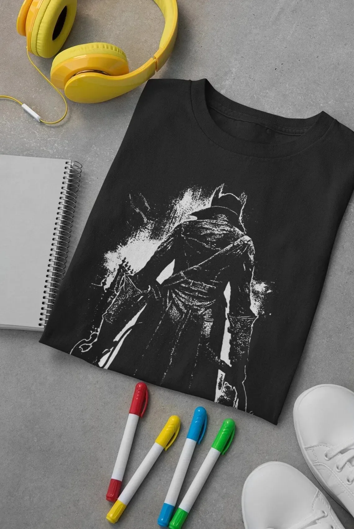 Bloodborne Gaming Graphic Printed T-Shirt Soulsborne The Hunter Videogame Short Sleeve Summer Casual Men Women Plus Size T Shirt