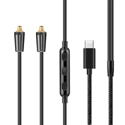 MMCX Replacement Headphone Cable TYPE-C Audio Cable with Volume Control HiFi Earphone Line for Shure SE215 SE315 SE535 SE846