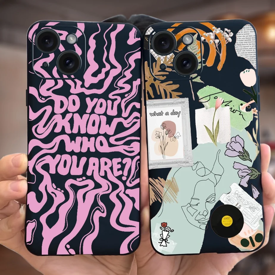 For Apple iPhone 15 Case Stylish Art Painted Cover Soft Silicone Phone Case For iPhone 15 Pro Max iPhone15 Plus Back Cover Coque