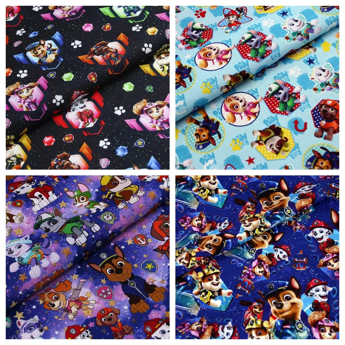 45X140cm Cartoon Dog Paw Patrol 100% Cotton Fabric For Sewing Patchwork Clothes DIY Quilting Needlework Material