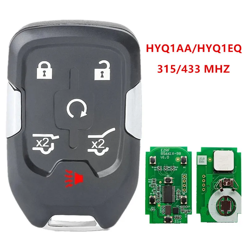 

6-кнопочный 315/433 МГц HYQ1AA/HYQ1EA автомобильный умный дистанционный ключ для Chevrolet Suburban Tahoe GMC YUKON 2015 2016 2017 2018 2019 2020