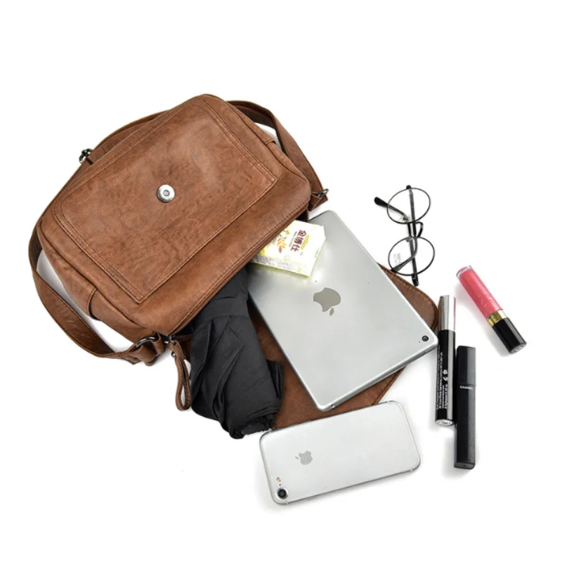 Women's Handbag Women's Shoulder Bag Fashion Purse Vintage Leather Bag Large Capacity Handbag Inclined Shoulder Bag Mom's Bag