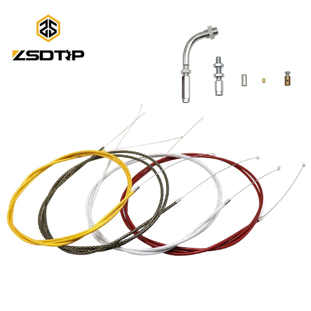 ZSDTRP 190cm Motorcycle Throttle Cable Gas Brake Clutch Cable Repair Kit For CBR125 CRF230 KLX EXC NINJA Dirt Bike ATV Quad