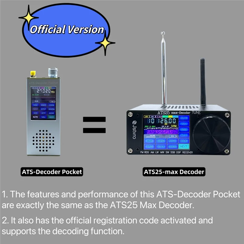 GO-ATS Decoder Pocket Si4732 Penerima Radio Full Band FM RDS AM LW MW SW SSB DSP Dengan Kode Resmi Terdaftar 4.17 Mudah Digunakan