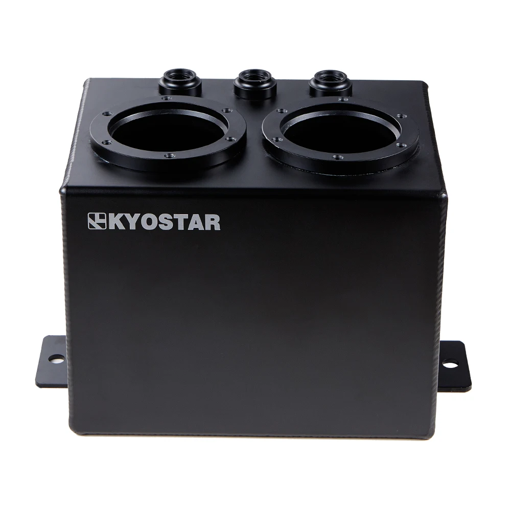 Black 3L Aluminum Dual Fuel Surge Tank With 2 High Flow 300LPH 044 Fuel Pump and Fuel Rail for Universal Cars