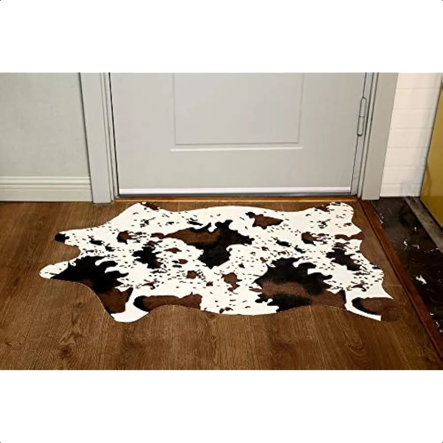 Cute Cow Print Rug Fun Faux Cowhide Area Rug Nice for Decorating Room 29.5" W x 43.3" L