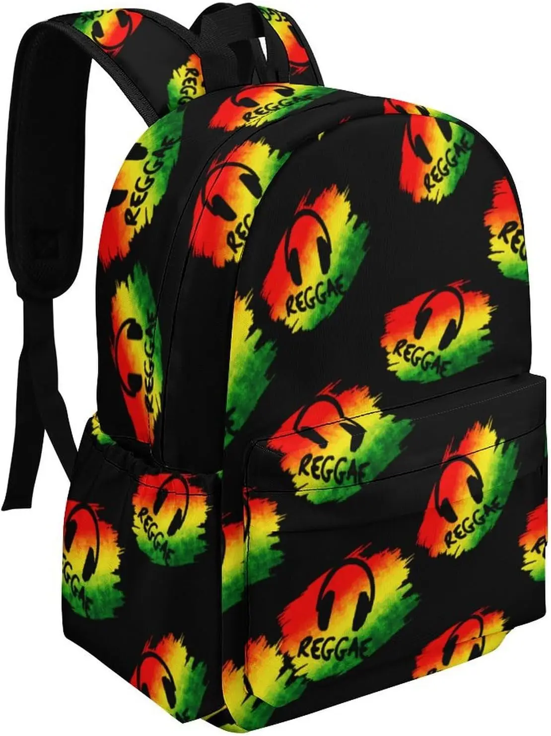 Reggae Music Jamaica Rasta Funny Backpack Travel Daypack Casual Shoulders Bag Large Capacity Laptop Bag Casual Daypack