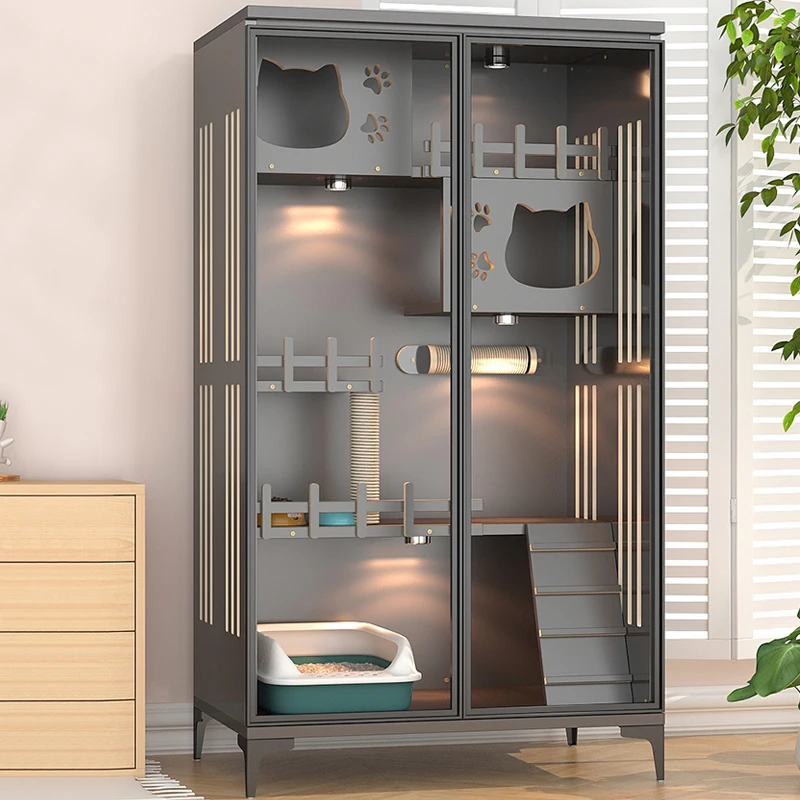 

Solid Wooden Cage Household Cat Cabinet House Kitty House Pet House Indoor Luxury Cat Villa
