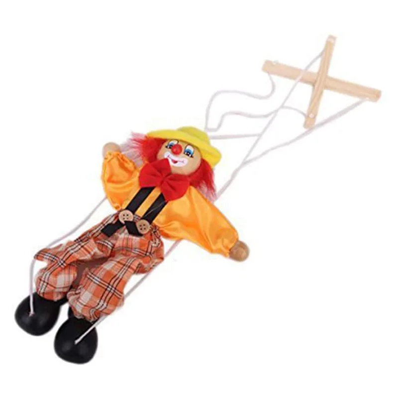 CYGJ-12 Packs Clown Marionette Creative Pull String Puppet Kid For Parent Child Interactive Kids Best Gift