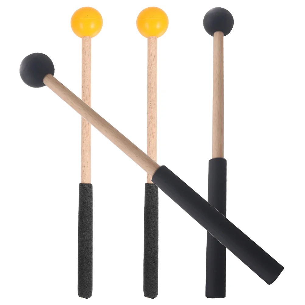 

2 Pairs Xylophone Hammer Percussion Mallets Drumsticks Marimba Working Tongue Wooden Rubber Durable Smooth Safe Crafted