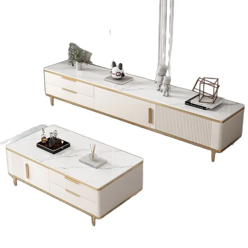 Italian light luxury rock panel TV cabinet combination modern simple home