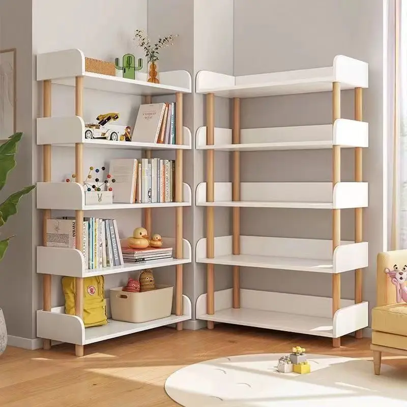 Simple Floor Standing Bookshelf Storage Rack Living Room Multi-level Book Storage Rack Display Rack Children\'s Home Bookcase