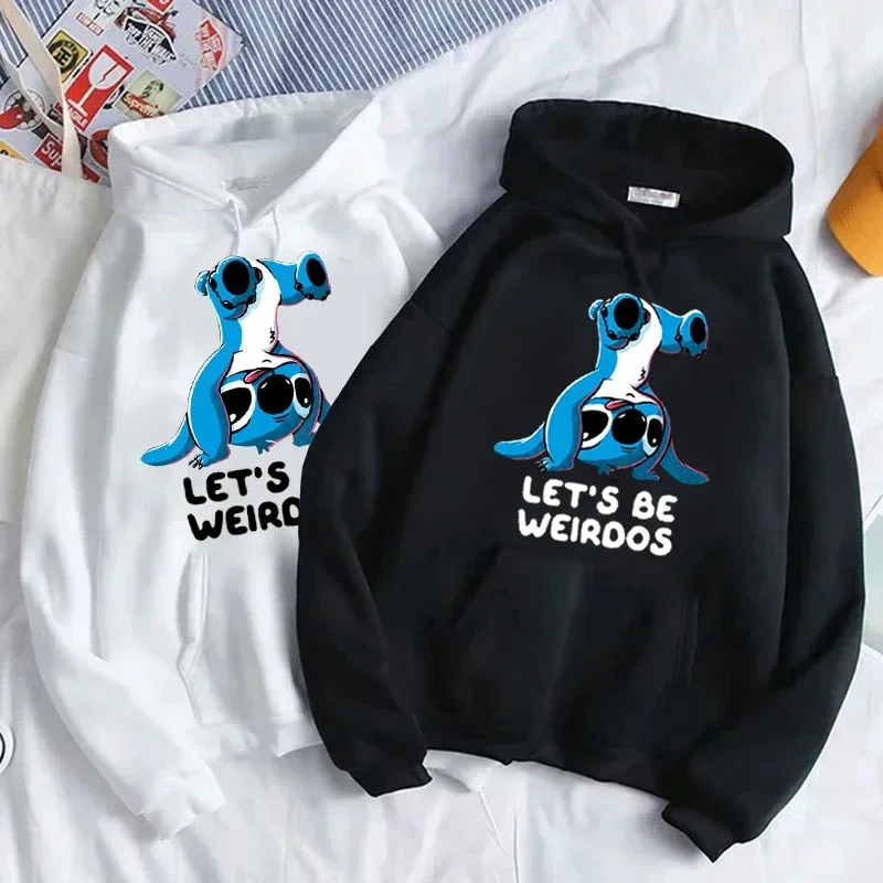 여성용 스티치 하라주쿠 풀오버, 귀여운 카와이 캐주얼 상의, O-넥 엔젤 프린트 후드 맨투맨, 긴 소매 고스