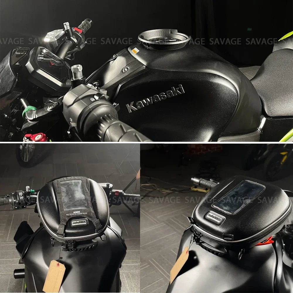 Z650 Z900 Tank Bag For KAWASAKI NINJA 400 650 1000SX ZX6R H2 VERSYS-X 250/300 Motorcycle Racing Tanklock Luggage Waterproof