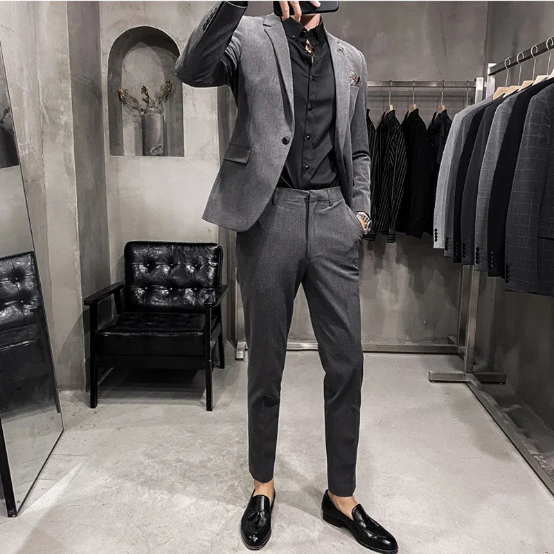 k88 Thin slim fit small suit men's suit handsome Korean style casual large size suit