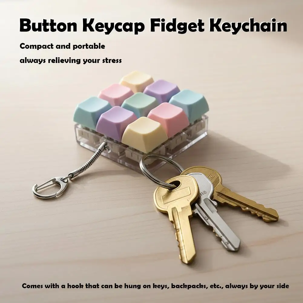Fidget Decompression 1/4/5/9 Keyboard Key Toy Anti Stress Finger Keyboard Games For Adults Antistress Toys Boys Girls Keychain