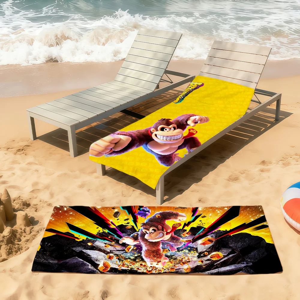 funny cartoon game monkey D-Donkey Kong B-Bananza Soft Quick Dry Beach Towels Gift Travel Gym bathing Spa Camp sport Pool Towel